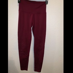 Aerie Maroon Velvet Leggings